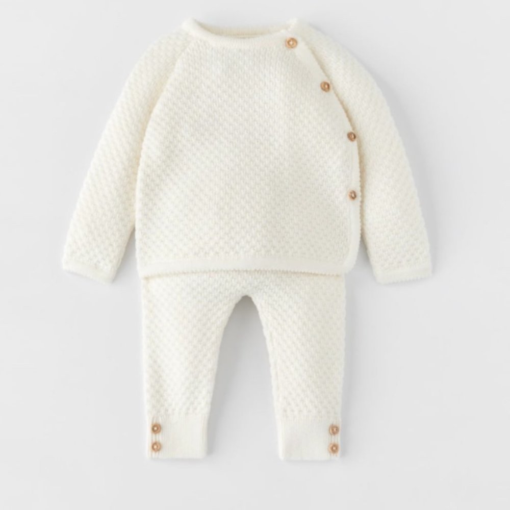 Zara Mini Textured Weave Suit Knit Set